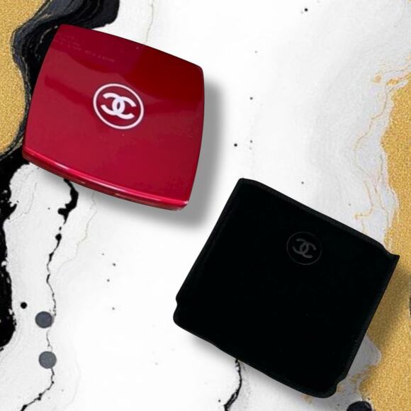 New Maroon Authentic Chanel Compact Mirror Duo Double Facets Mirror - Picture 3 of 3